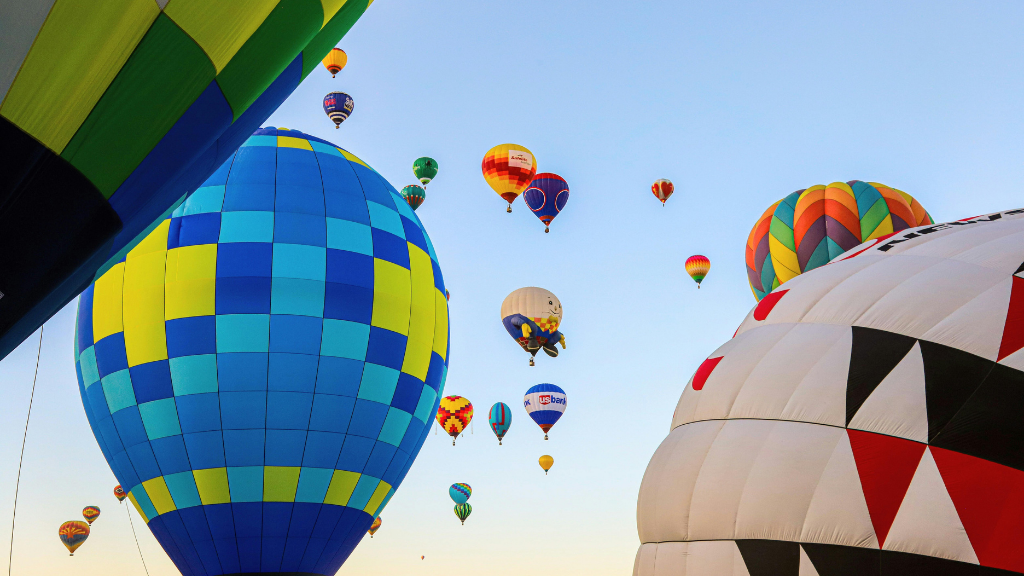 colourful hot air balloons
