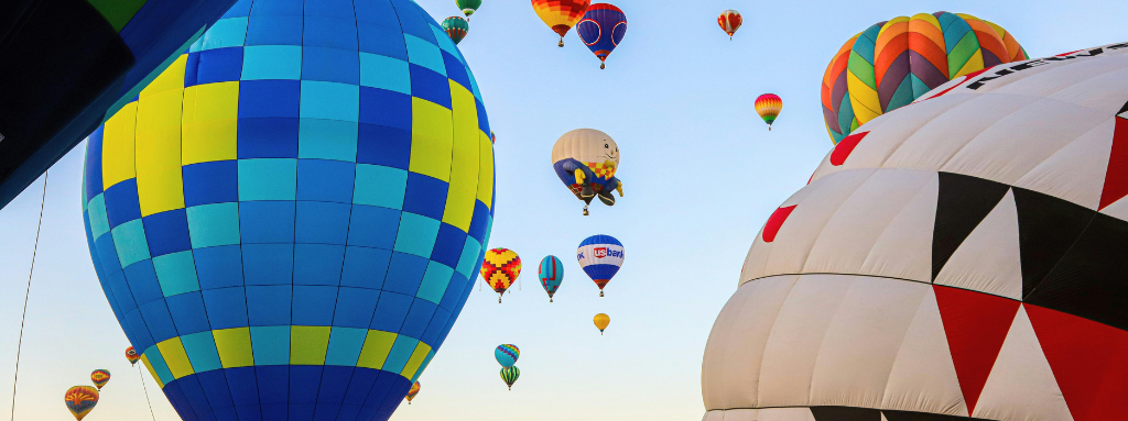 colourful hot air balloons