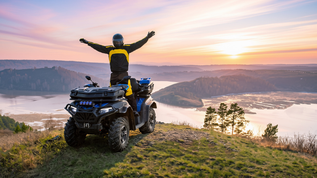 traveller on quad bike