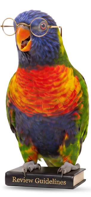 Parakeet mascot with suitcase